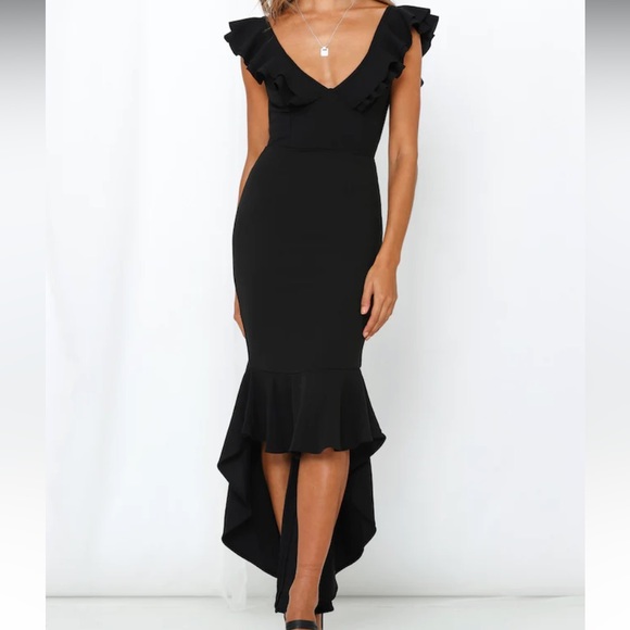 PICTURE is similar- not exact. Hello Molly / Saints Secrets black cut out dress - Picture 1 of 5